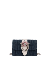 MATELASSÉ CRYSTAL LADY DENIM SHOULDER BAG