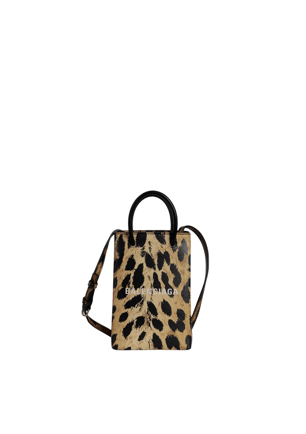 LEOPARD PRINT LOGO PHONE HOLDER BAG