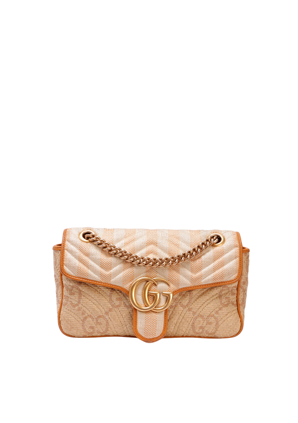 GG MARMONT RAFFIA SMALL BAG