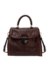 WOVEN MADRAS TOP HANDLE BAG