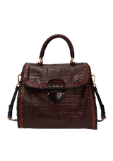 WOVEN MADRAS TOP HANDLE BAG