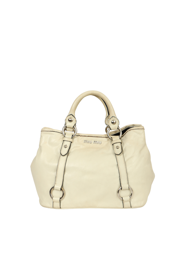 LEATHER TOP HANDLE BAG