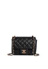 MINI SQUARE CLASSIC SINGLE FLAP LAMBSKIN