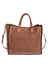 OPEN MADRAS WOVEN TOTE