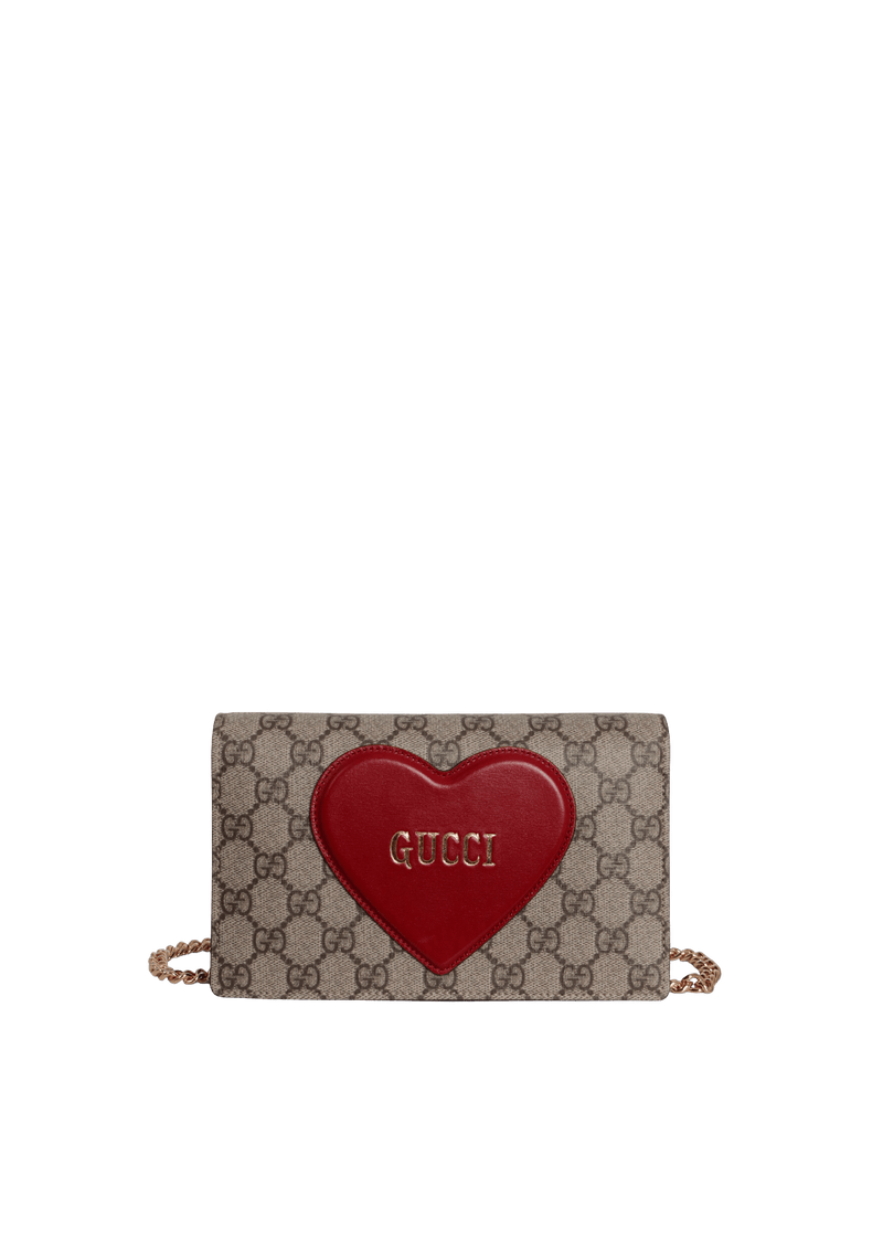 LIMITED EDITION GG SUPREME VALENTINE'S DAY WALLET ON CHAIN