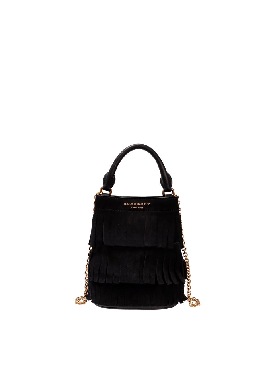 BOLSA BURBERRY SUEDE FRINGE-TRIM BUCKET BAG PRETO ORIGINAL – Gringa