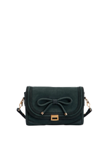 LEATHER BOW CROSSBODY BAG