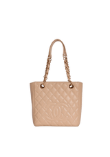 PETITE TIMELESS SHOPPING TOTE CAVIAR