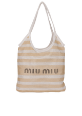 WOVEN FABRIC LOGO TOTE BAG