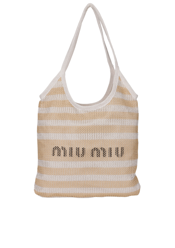 WOVEN FABRIC LOGO TOTE BAG