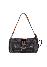 BLUE DENIM OBLIQUE SHOULDER BAG