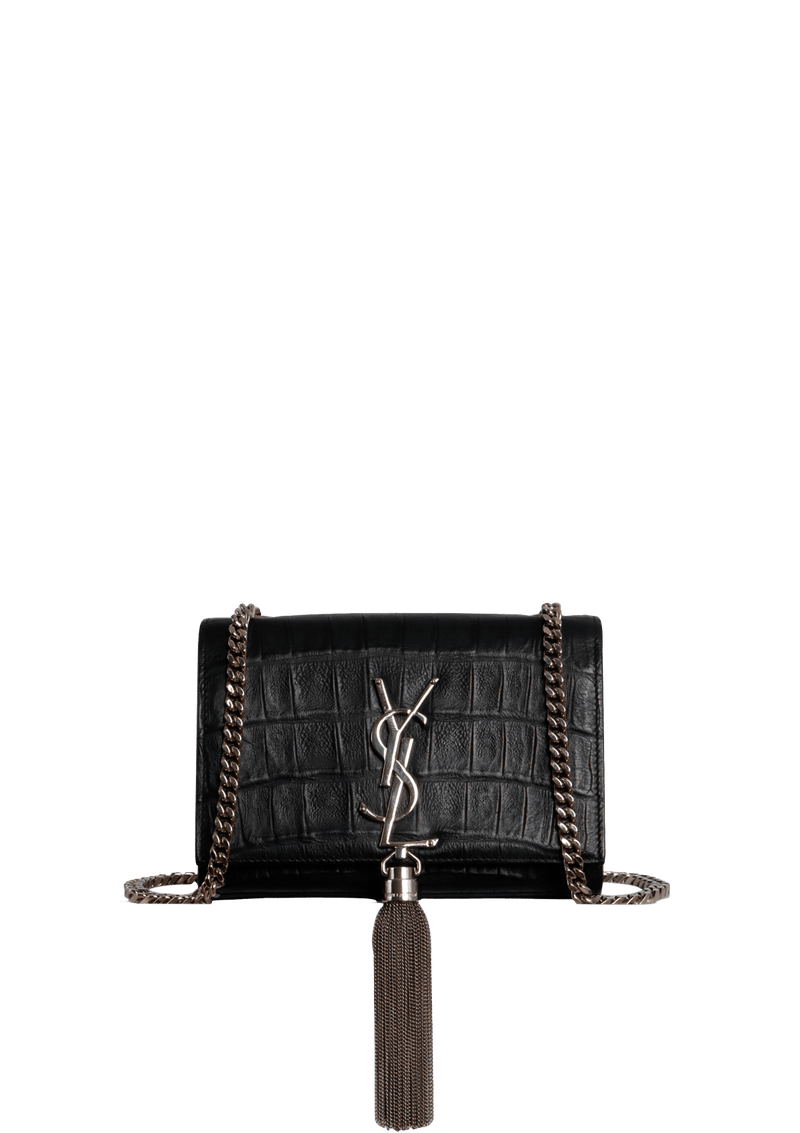 SMALL KATE TASSEL CROCODILE EMBOSSED