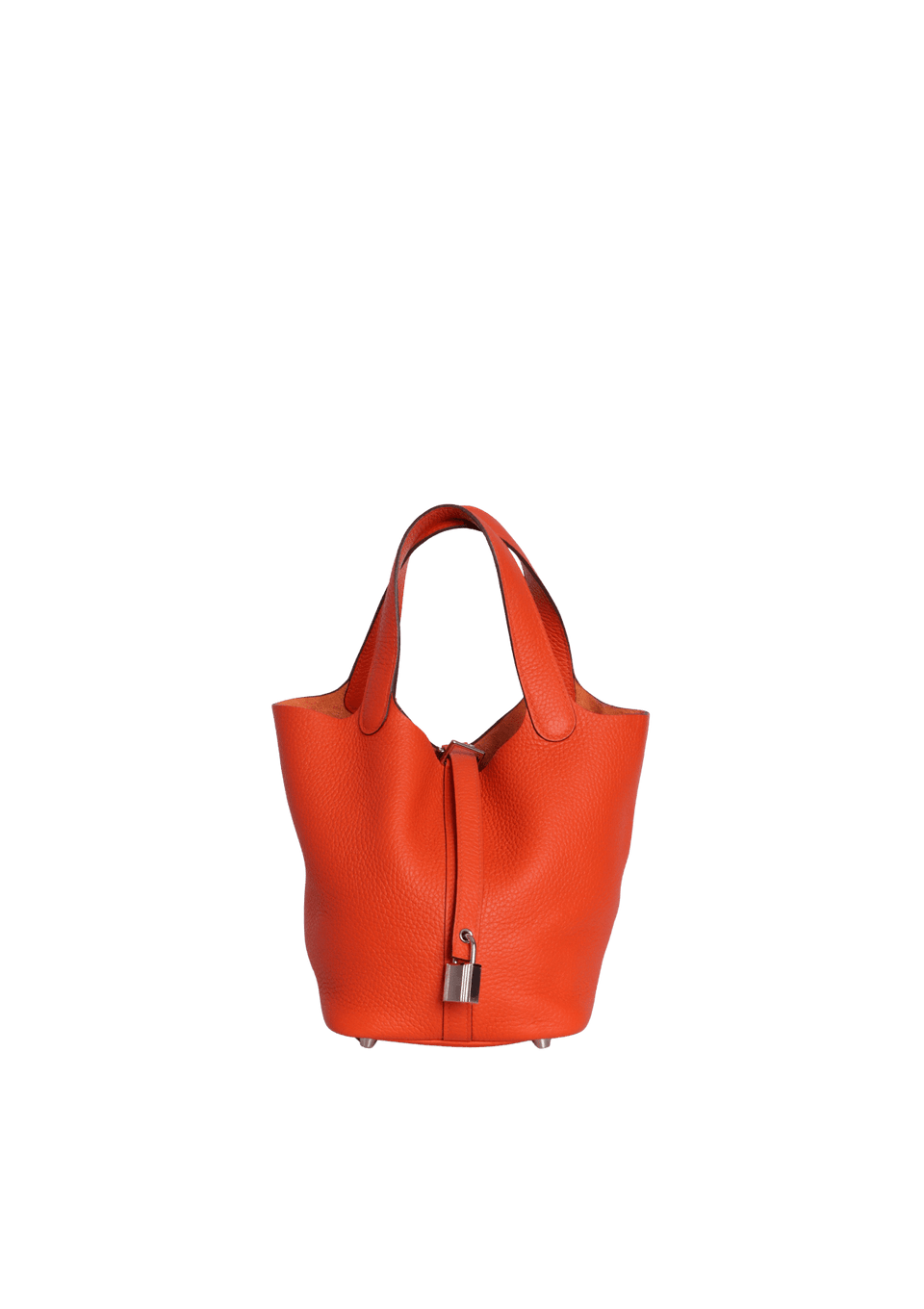 BOLSA HERMÈS CLEMENCE PICOTIN LOCK 18 LARANJA ORIGINAL – Gringa