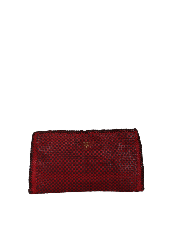 WOVEN MADRAS CLUTCH