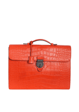 ALLIGATOR BUCKLE FLAP BRIEFCASE