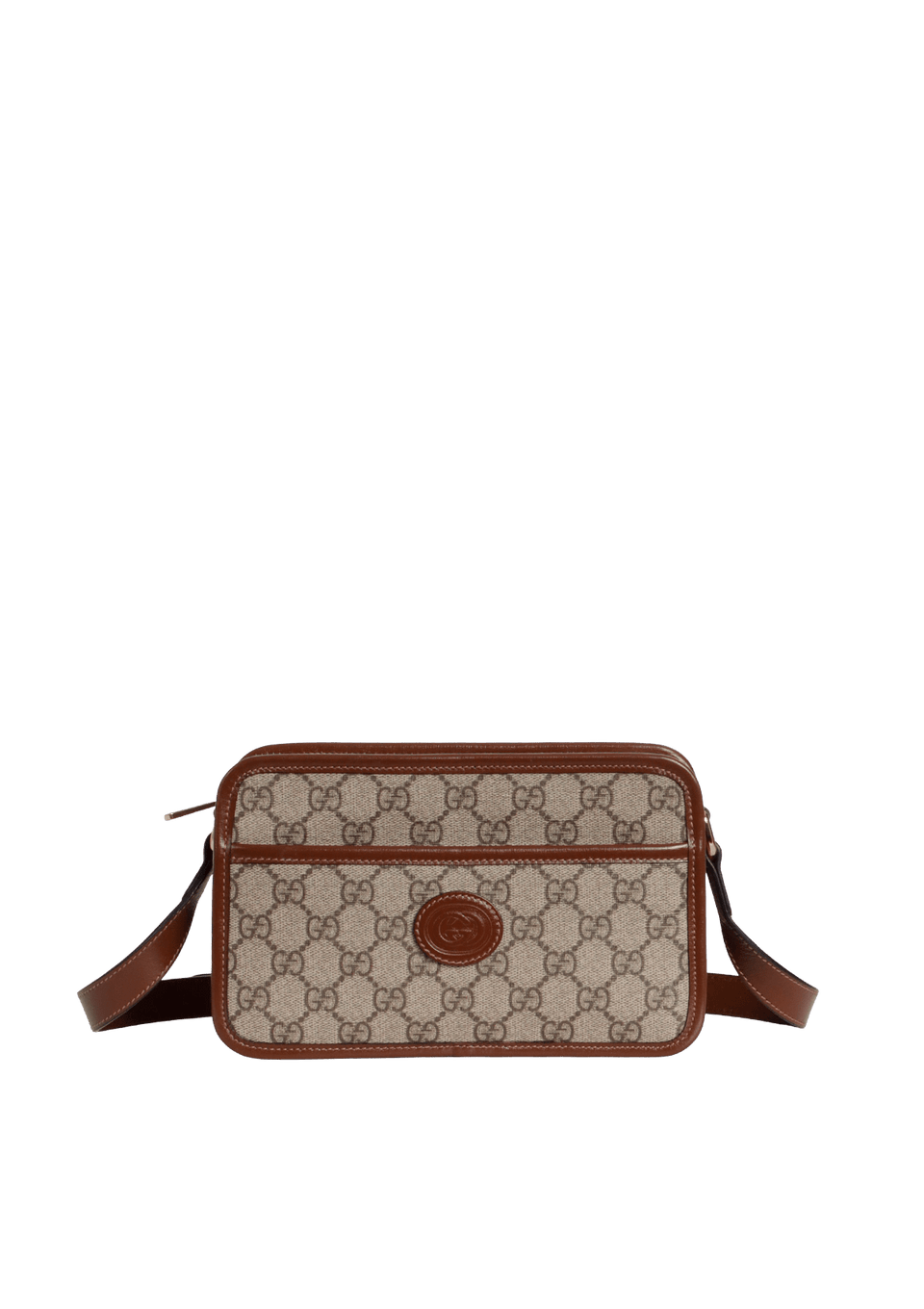 BOLSA GUCCI GG SUPREME INTERLOCKING G MINI BAG MARROM ORIGINAL