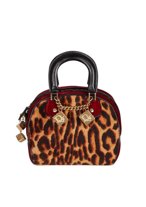 VINTAGE LEOPARD GAMBLER DICE BAG