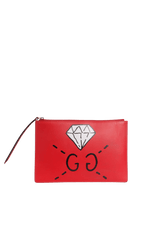 GUCCIGHOST PRINT POUCH HIBISCUS