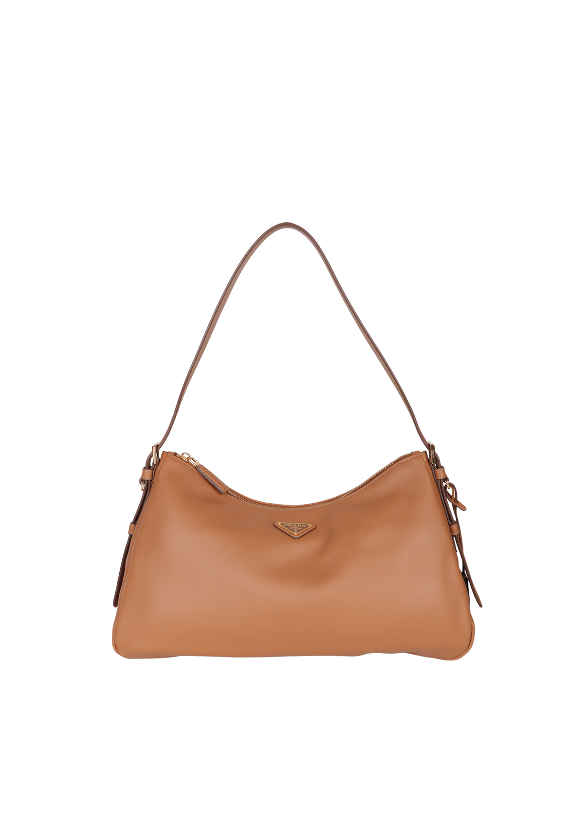 BOLSA PRADA LARGE LEATHER AIMÉE SHOULDER BAG MARROM ORIGINAL – Gringa