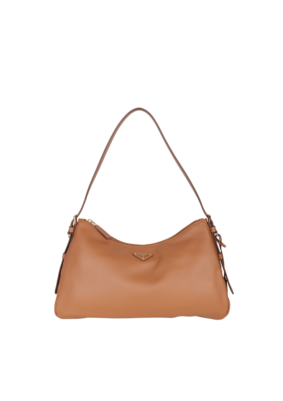 BOLSA PRADA LARGE LEATHER AIMÉE SHOULDER BAG MARROM ORIGINAL – Gringa