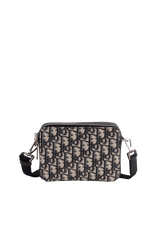 OBLIQUE ZIPPED POUCH W/ STRAP