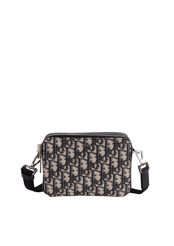 OBLIQUE ZIPPED POUCH W/ STRAP