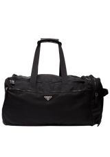 SAFFIANO LUX TRIMMED TESSUTO BOSTON BAG