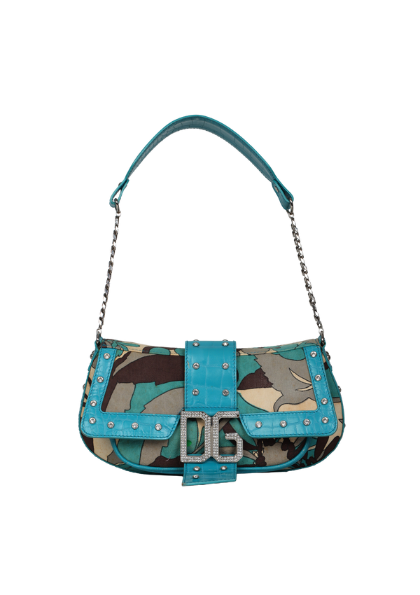 CRYSTAL LOGO SHOULDER BAG