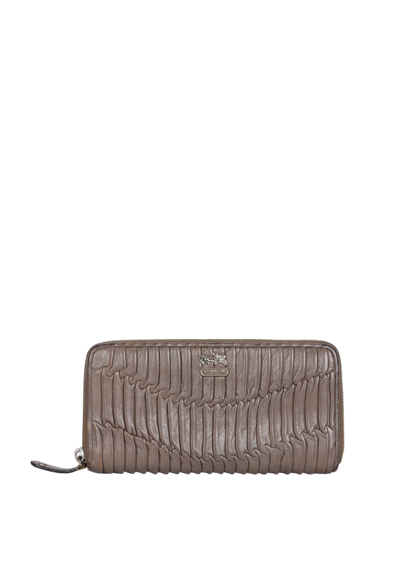 LEATHER ZIP AROUND WALLET