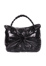 PATENT LEATHER GANCINI SHOULDER BAG