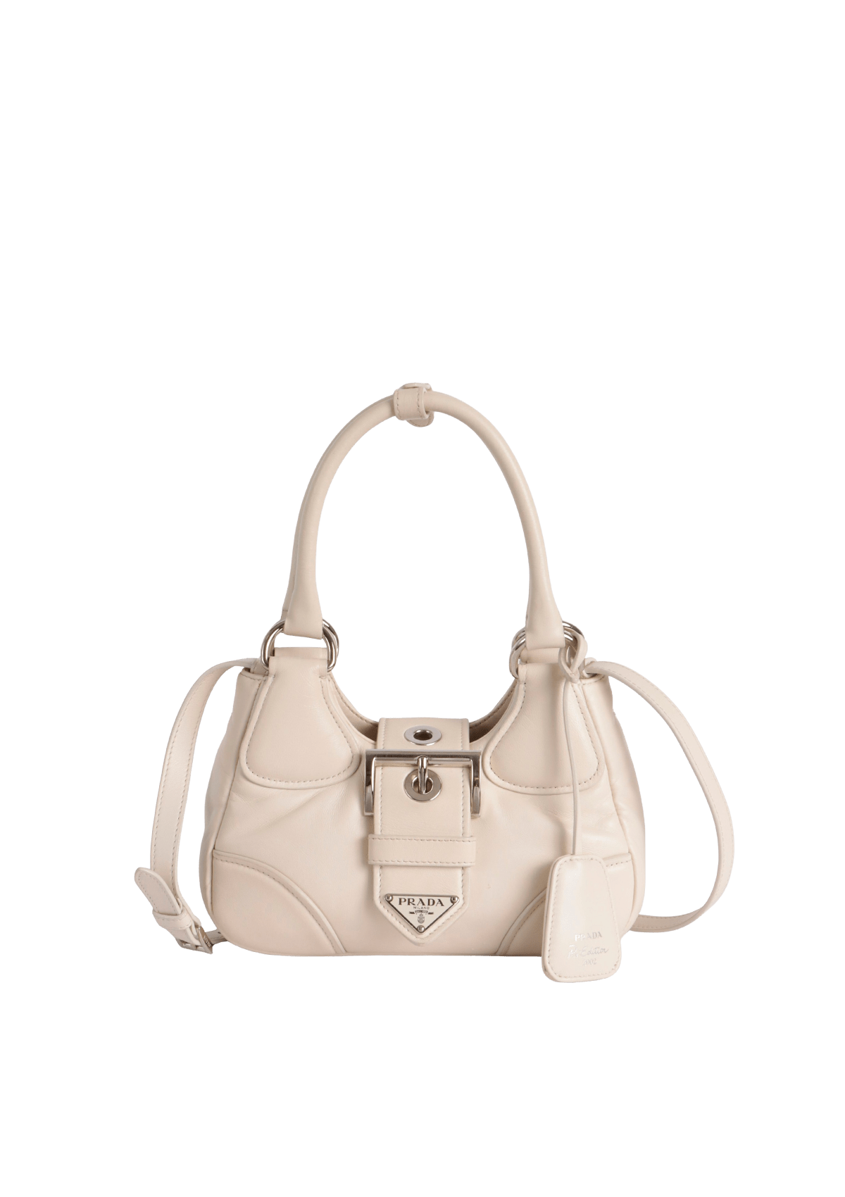 BOLSA PRADA NAPPA MOON BAG BRANCO ORIGINAL – Gringa