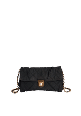 QUILTED TESSUTO PUSHLOCK CHAIN FLAP BAG