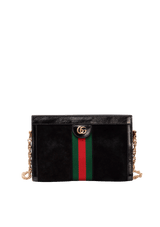 SMALL SUEDE OPHIDIA CHAIN BAG
