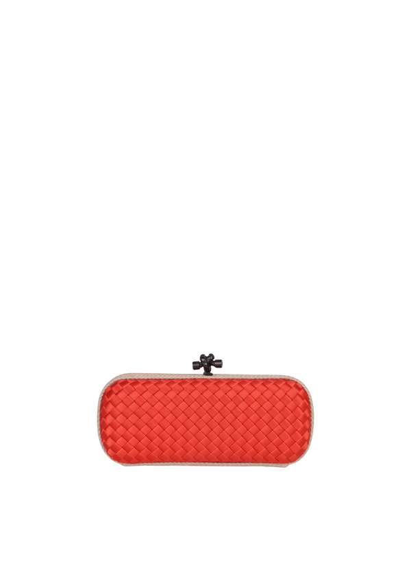 LONG KNOT INTRECCIATO SATIN CLUTCH