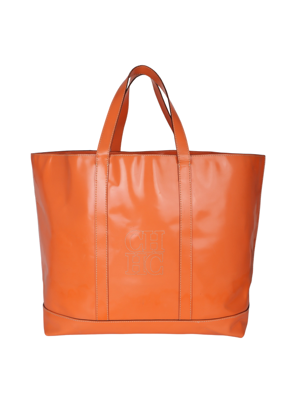PATENT LEATHER TOTE BAG