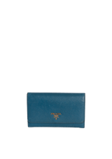 SAFFIANO AZURRO METAL WALLET