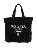 YARN RAFFIA LOGO TOTE