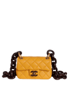 PARIS-DAKAR WENGE WOOD CLASSIC RECTANGULAR MINI FLAP BAG