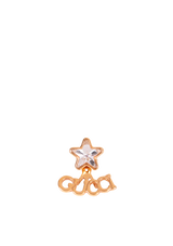 CRYSTAL STAR SCRIPT LOGO SINGLE EARRING