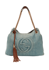 DENIM SOHO CHAIN TOTE