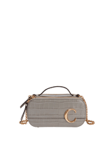 CROCODILE EMBOSSED MINI C VANITY BAG