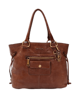 VITELLO SHINE FRONT POCKET TOTE