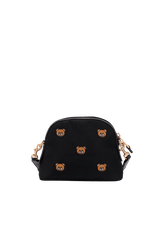 BLACK EMBROIDERED TEDDY BAG
