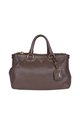 SOFT CALF DOUBLE ZIP SATCHEL BAG