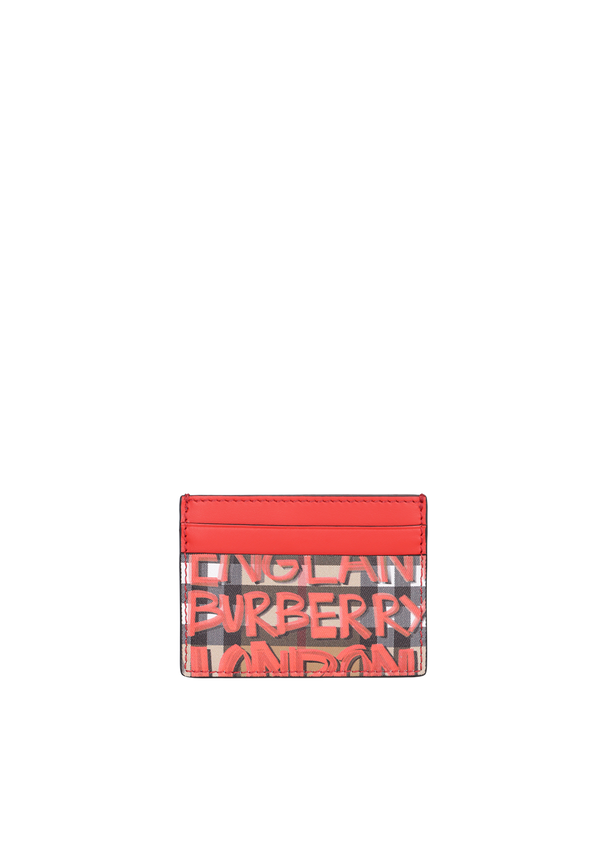 GRAFFITI PRINT VINTAGE CHECK CARD HOLDER