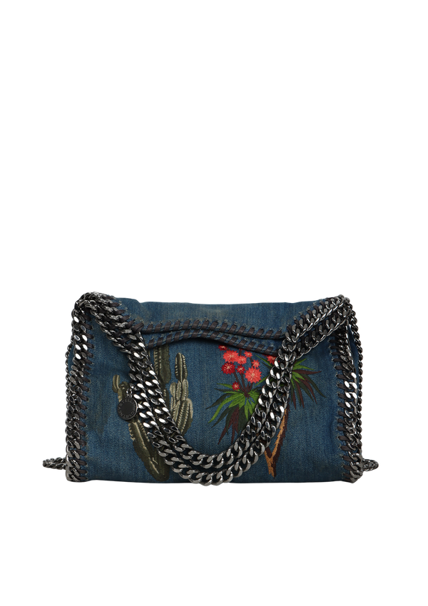 MINI DENIM FALABELLA FOLD-OVER TOTE