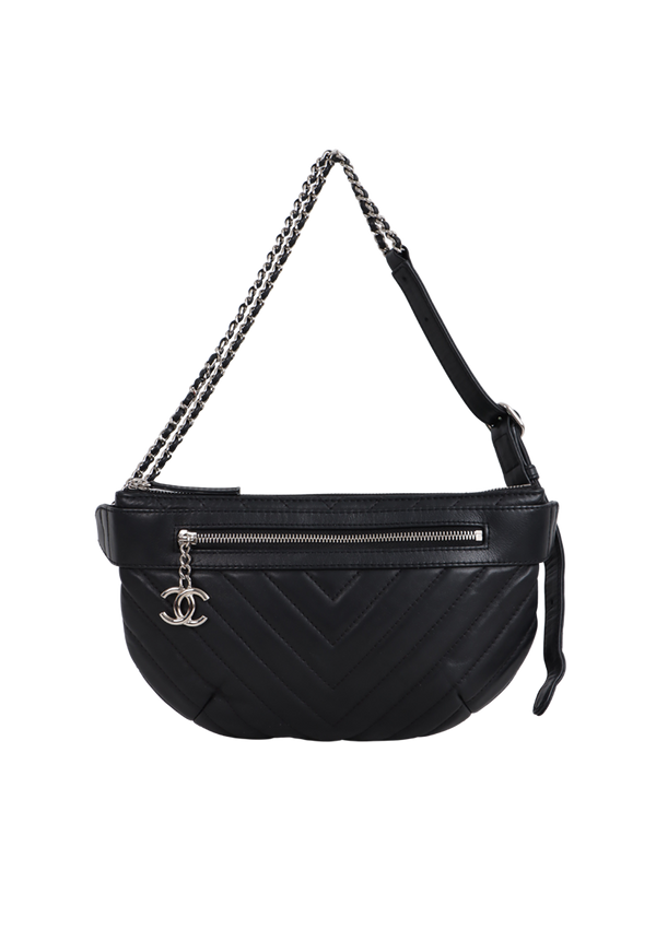 CHEVRON QUILTED LEATHER WAIST