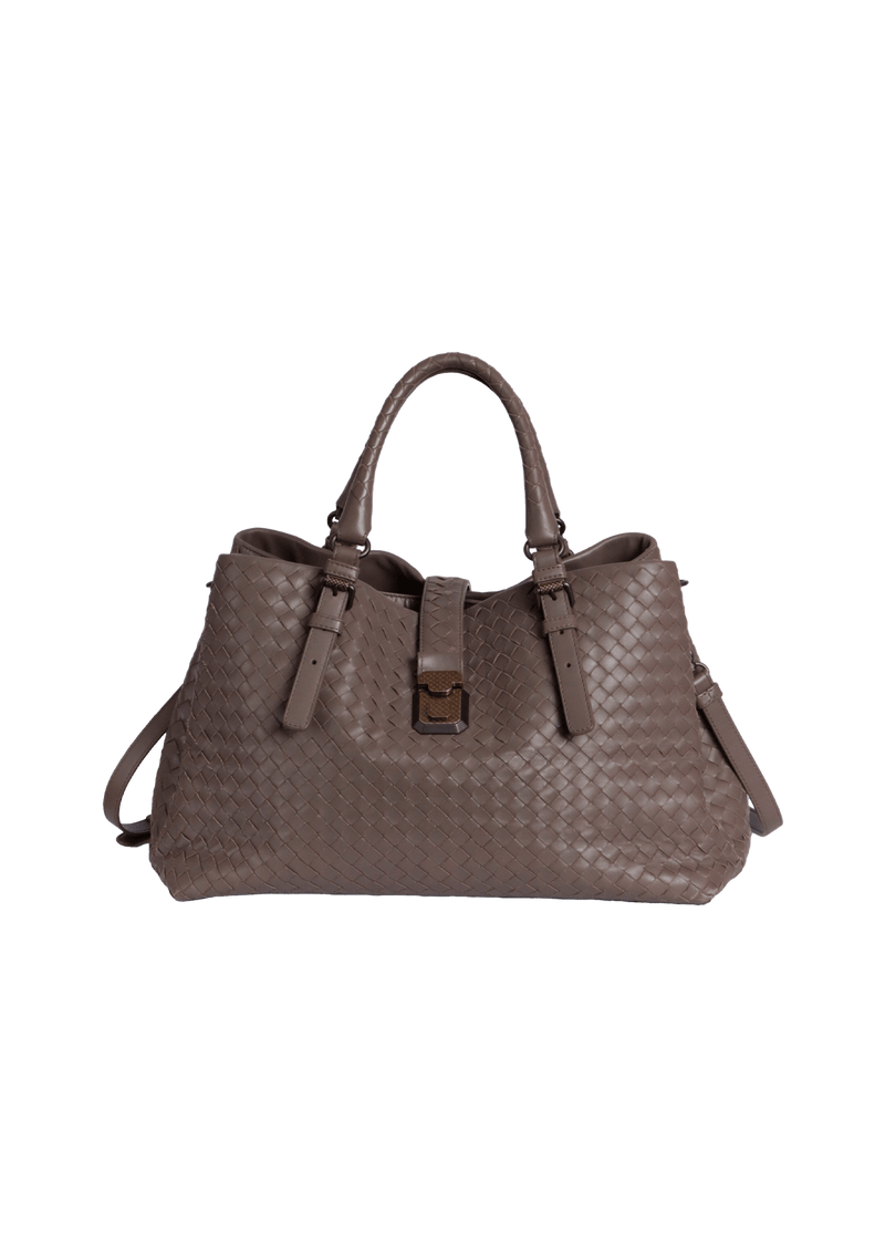 BOLSA BOTTEGA VENETA MEDIUM ROMA BAG CINZA ORIGINAL