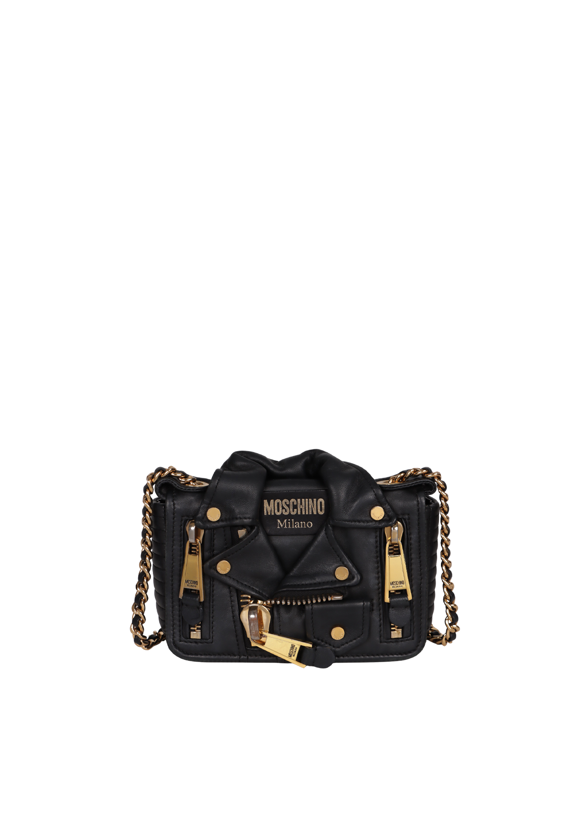 BOLSA MOSCHINO BIKER JACKET BAG PRETO ORIGINAL – Gringa