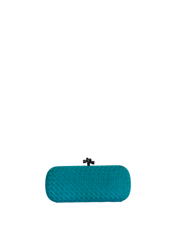 LONG KNOT INTRECCIATO SATIN CLUTCH